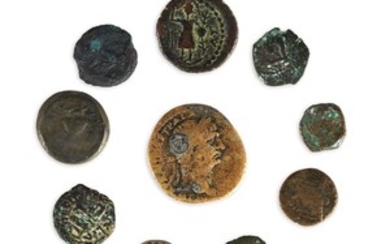 A collection of Judaean coins and artifacts circa 1st-2nd...