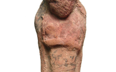 Egyptian terracotta ushabti with Hieratic inscription