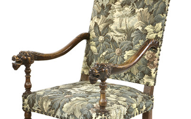 A Continental beechwood elbow chair