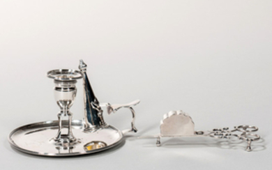 George III Sterling Silver Chamberstick and Snuffer