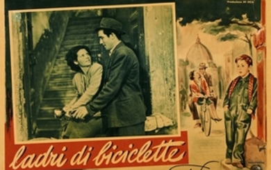 Lotto di 8 fotobuste per Ladri di biciclette di Vittorio De Sica