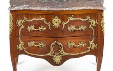 * A Louis XV Style Gilt Metal Mounted Commode Height 35