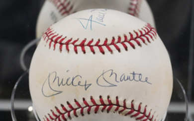 MICKEY MANTLE & Willie Mays Signed Baseball
