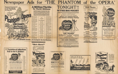 A pair of newspaper exhibitor ads for The Phantom of the Opera