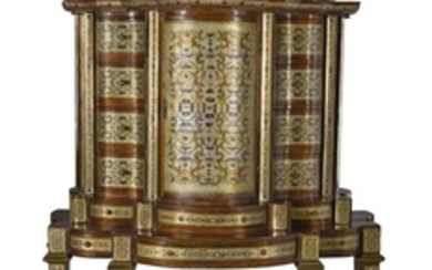 A South German baroque pewter, brass and tortoiseshell Boulle marquetry cabinet on stand, Munich or Vienna, circa 1710