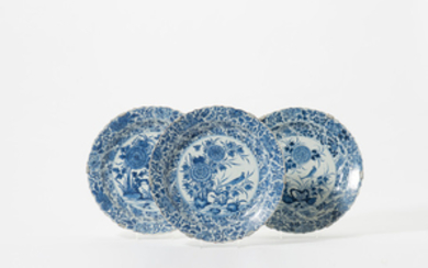 Three Chinese blue and white dishes