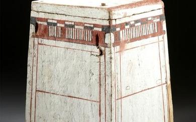 Translated Egyptian Polychrome Wood Canopic Box