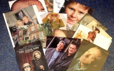 TV/film signed collection. 15 items mainly newspaper photos. Some of names included are Imelda Stanton, Jamie Theakston,...