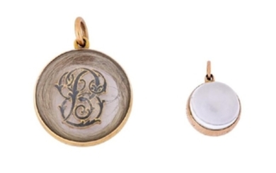 Two rock crystal mourning pendants, last quarter of the