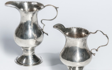 Two Silver Creampots