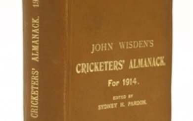 Wisden's Cricketers' Almanack: 1914 (51st. year). Original brown cloth. PP: iv