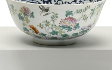 A FAMILLE-ROSE AND UNDERGLAZE BLUE AND WHITE BOWL GUANGXU MARK AND PERIOD
