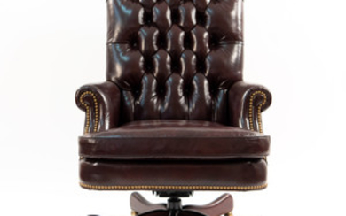 TUFTED LEATHER HANCOCK & MOORE OFFICE CHAIR