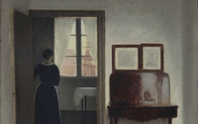Vilhelm Hammershøi (1864-1916), Interior with a Woman (Stue med en kvinde)