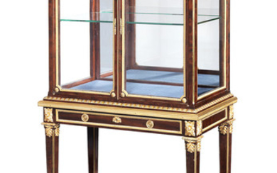 A French late 19th century mahogany and gilt metal mounted vitrine