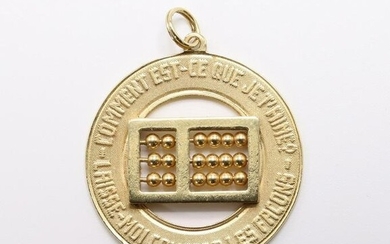 14KY Gold Abacus Pendant