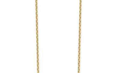 14k Yellow Gold Wishbone CZ Necklace