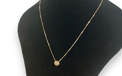 14kt Yellow Gold Chain Necklace with Diamond Slide Pendant