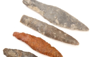 Four Danish Neolithic flint daggers. L. 11.5–16 cm. (4)
