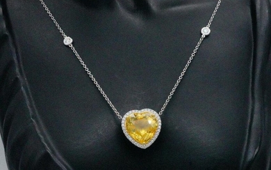18.17ct GIA No Heat Sapphire & 1.15ctw Diamond Necklace