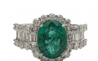 18kt Emerald and Diamond Ring