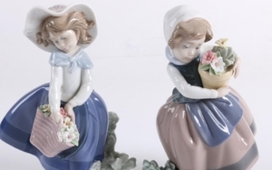 Lladró "Pretty Pickings" and "Spring is Here" Figurines