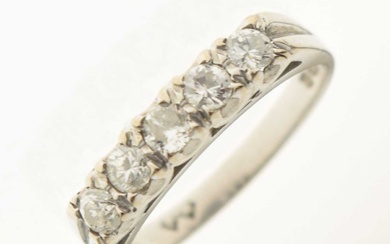 18ct white gold five-stone diamond ring