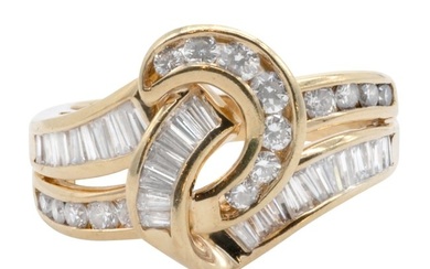 18k Gold Channel Set Diamond Knot Ring