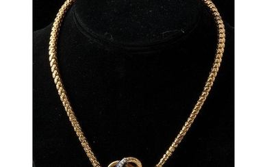 18k Gold Victorian Serpent Necklace