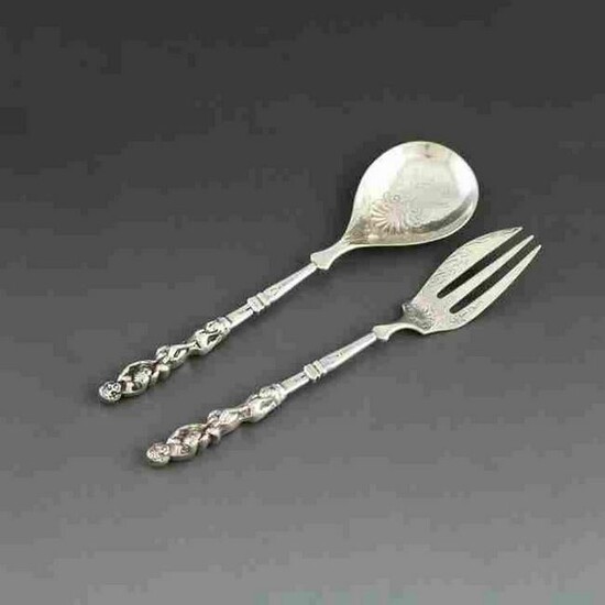 19th Century Dutch sterling silver fork spoon
