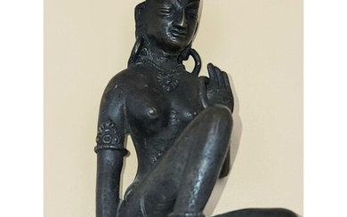 19th Century Seated Bronze Figure Hindu Or S.E Asia
