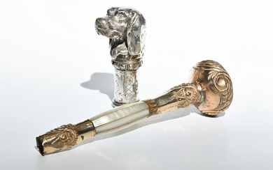 2 Gold Plate and Silverplate Handles