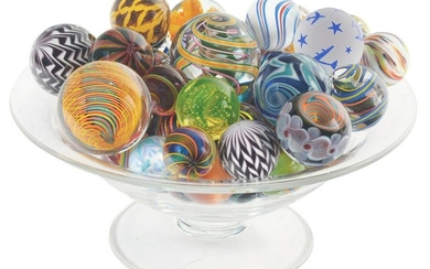 Bowl of Contemporary Marbles.