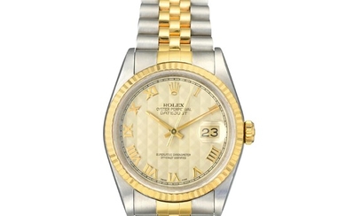 Rolex Datejust Ref. 16233 Pyramid Dial in 18K Gold and Steel