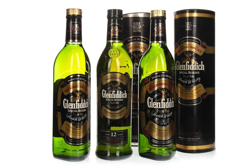 THREE BOTTLES OF GLENFIDDICH SPECIAL RESERVE