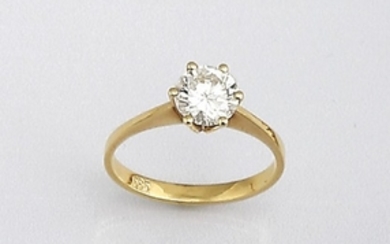 14 kt gold ring with brilliant ,...