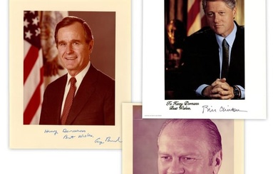 3 Presidents Signed Grouping- Ford, Bush Sr., & Clinton