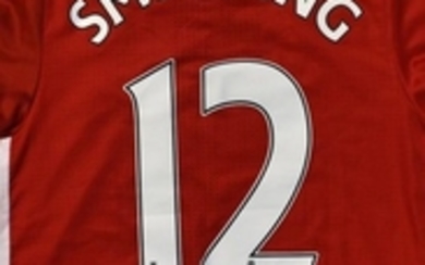 2016 CHRIS SMALLING MANCHESTER UNITED MATCH WORN NO 12 FOOTBALL SHIRT AS CAPTAIN FOR THE MATCH PLAYED AGAINST LEICESTER ON SATURDAY 24TH SEPTEMBER WITH