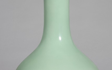 A FINE CELADON-GLAZED BOTTLE VASE SEAL MARK AND PERIOD OF YONGZHENG