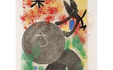 Joan Miró ( Barcellona 1893 - Palma Di Maiorca 1983 ) , "Untitled" colored lithograph cm 123x90 Signed lower right and numbered 17/30