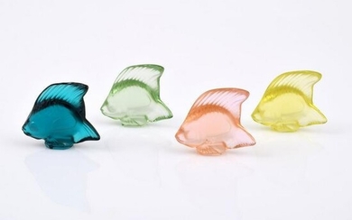 4 Lalique Fish Cachets/Sculptures