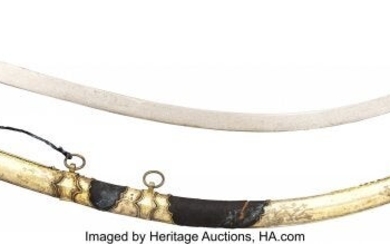 40010: Indo-Persian Shamshir Sword with Scabbard. Ap