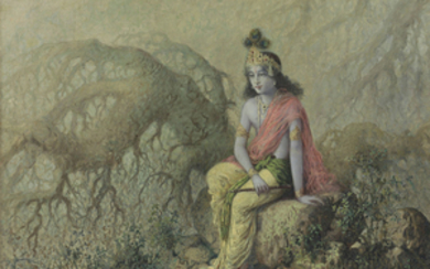 ALLAH BUX (1895-1978), Untitled (Krishna in Contemplation)