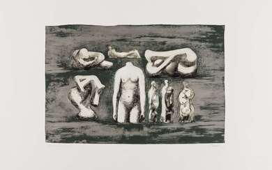 Henry Moore (1898-1986) Torso and sculpture Ideas I (Cramer 534)