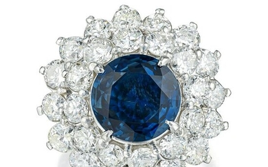 4.60-Carat Sapphire and Diamond Ring/Pendant