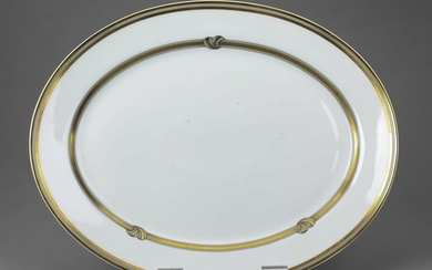 Christofle 'Ruban Or' oval serving platter, 16"l