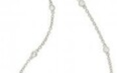 55010: Diamond, Platinum Necklace, Tiffany & Co. The T