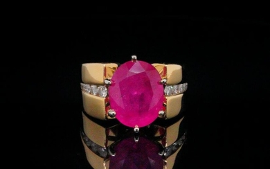 5.55ct GIA Burma Purplish Pink Sapphire & Diamond Ring
