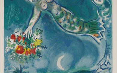 After Marc Chagall, Sirène et poisson, from Nice et la Côte d'Azur (Siren and Fish, from Nice and the French Riviera), by Charles Sorlier