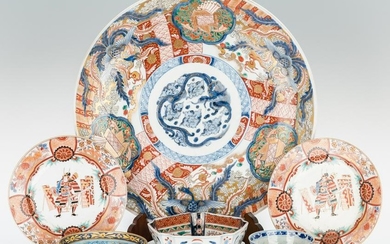 6 Japanese Porcelain Items, incl. Imari Charger